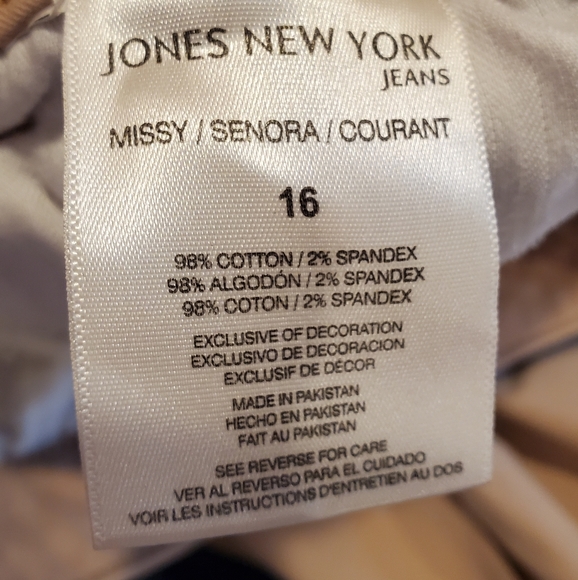 Jones New York  Straight Slimming Beige Jeans size 16 - Picture 9 of 11